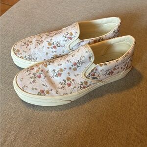 Vans Women's Floral Canvas Slip-On Sneakers - Cream